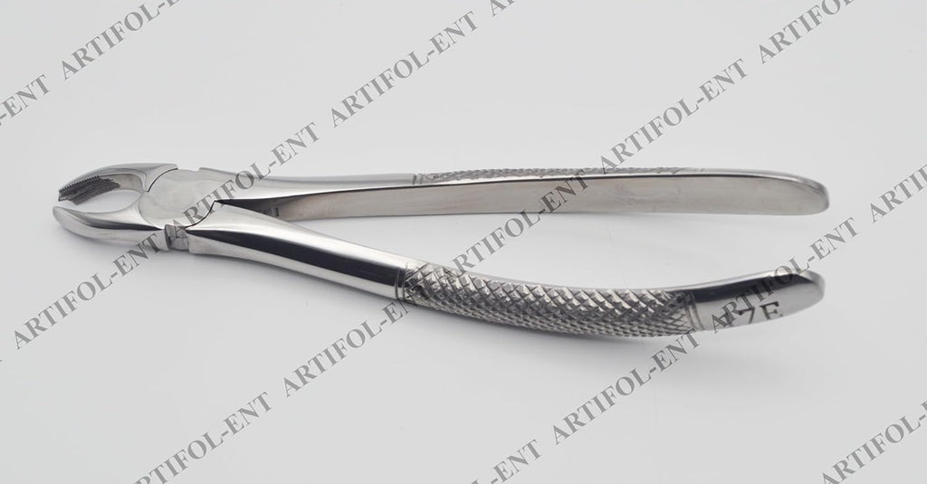 Professional Extraction Forceps Upper Molar Right 17E – Anatomical Deep-Grip Beaks | High-Performance Stainless Steel | Precision Anti-Slip Handle & Calibrated Pivot #FX17E