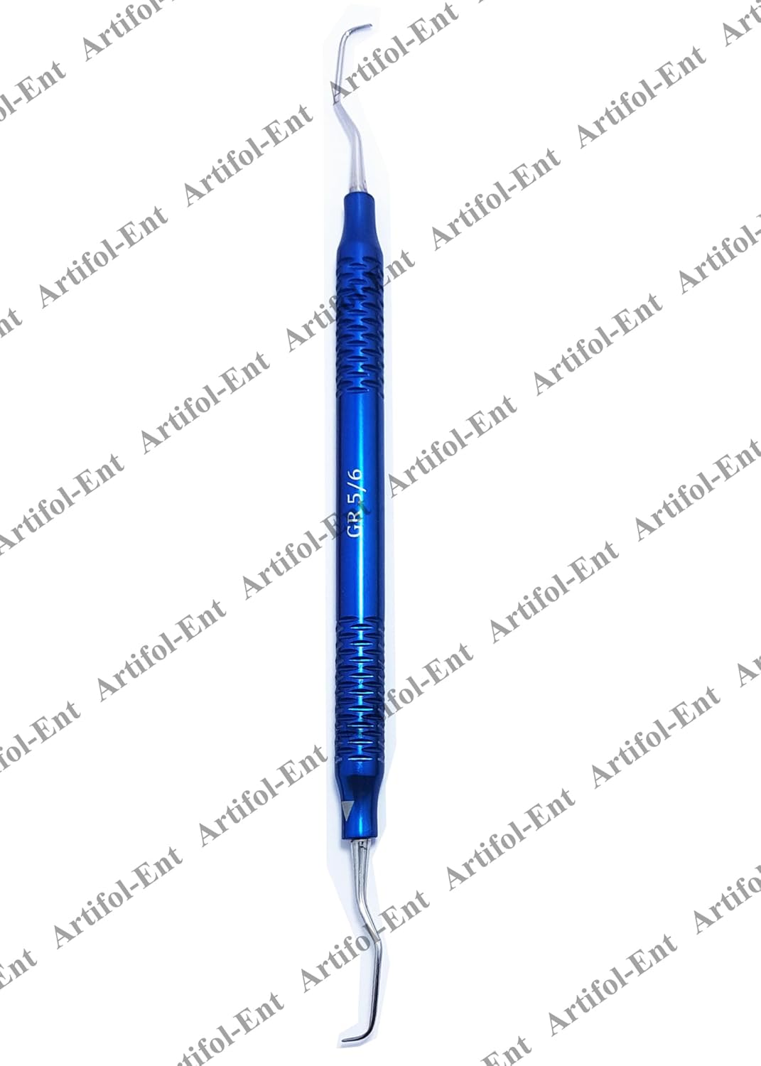 Set di curette Gracey – 3 pezzi misura 5/6 | Strumenti parodontali a doppia estremità | Manici in alluminio blu #GR56