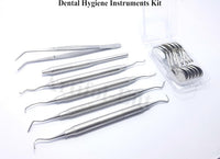 Dental Hygiene Set Gracey Curette, Hygienist Scaler, Sickle Scaler, Dental Mirrors with Mirror Handle, College Tweezers/Cotton Plier Hygienists Instruments Tool kit 18 Pcs