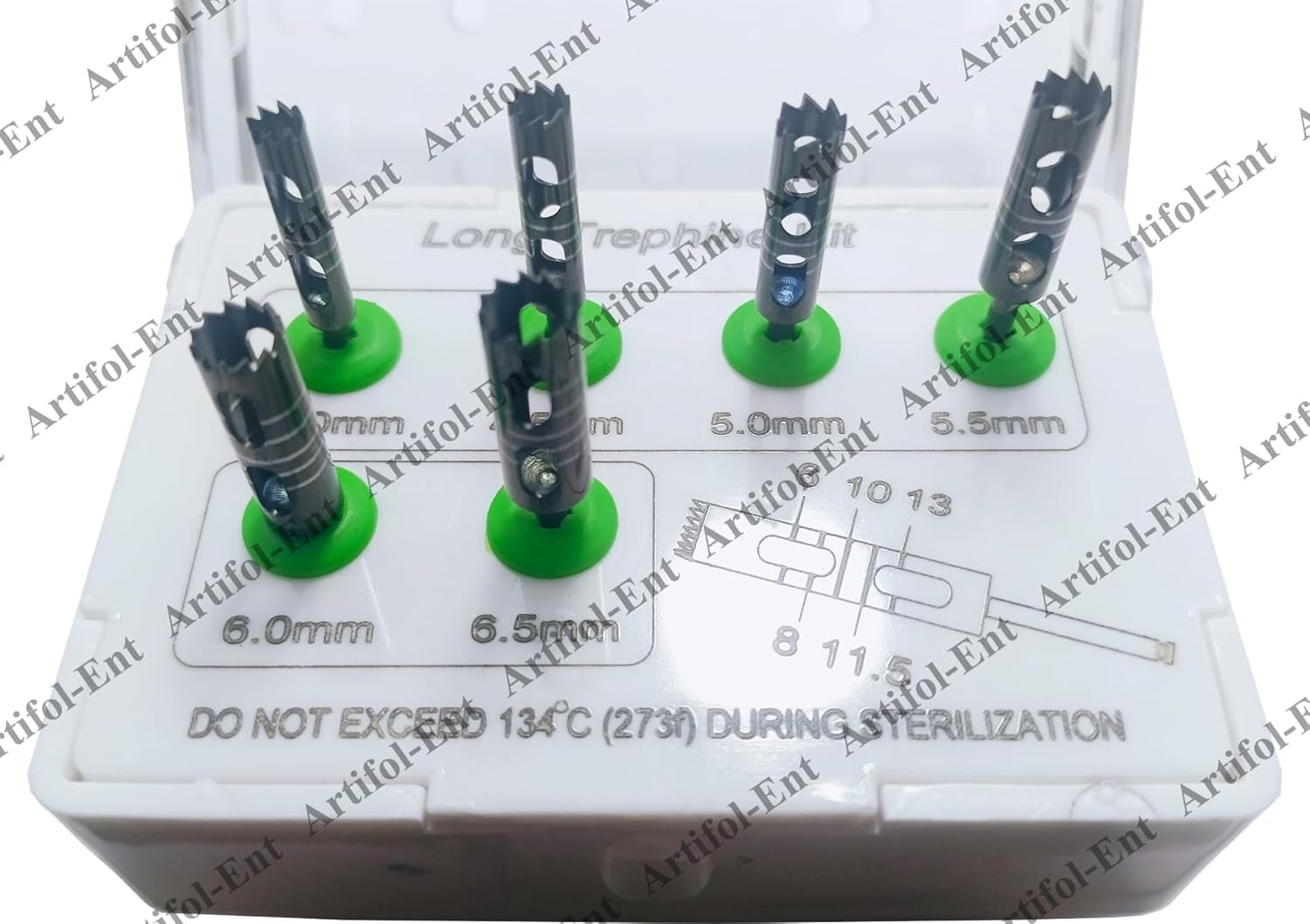 Set of 6 Pcs Long Trephine Drills Kit – Crown Removal Tool Set with Plastic Holder | Durable, Reusable & Autoclavable #OS106 8