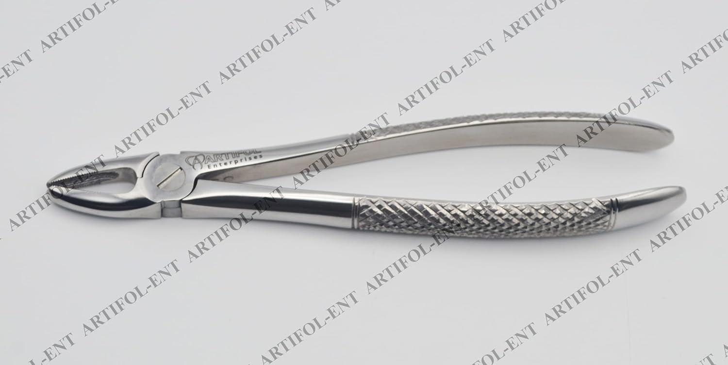 Professional Extraction Forceps Upper Anteriors 1E – Straight Precision Beaks | High-Performance Stainless Steel Extraction Instrument | Ergonomic Non-Slip Handle | Ideal for Vertical Extraction #FX1E