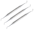 Double Ended Dental Heavy Excavator Spoon 17cm EXC17SH 3 Pcs Set Stainless Steel Restorative Instruments Endodontic Tools Slip Resistant Handle