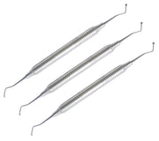 Cuillère à creuser dentaire lourde double extrémité 17cm EXC17SH Lot de 3 Instruments de restauration en acier inoxydable Outils endodontiques Manche antidérapant