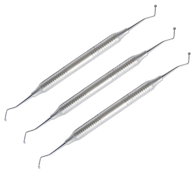Cuillère à creuser dentaire lourde double extrémité 17cm EXC17SH Lot de 3 Instruments de restauration en acier inoxydable Outils endodontiques Manche antidérapant