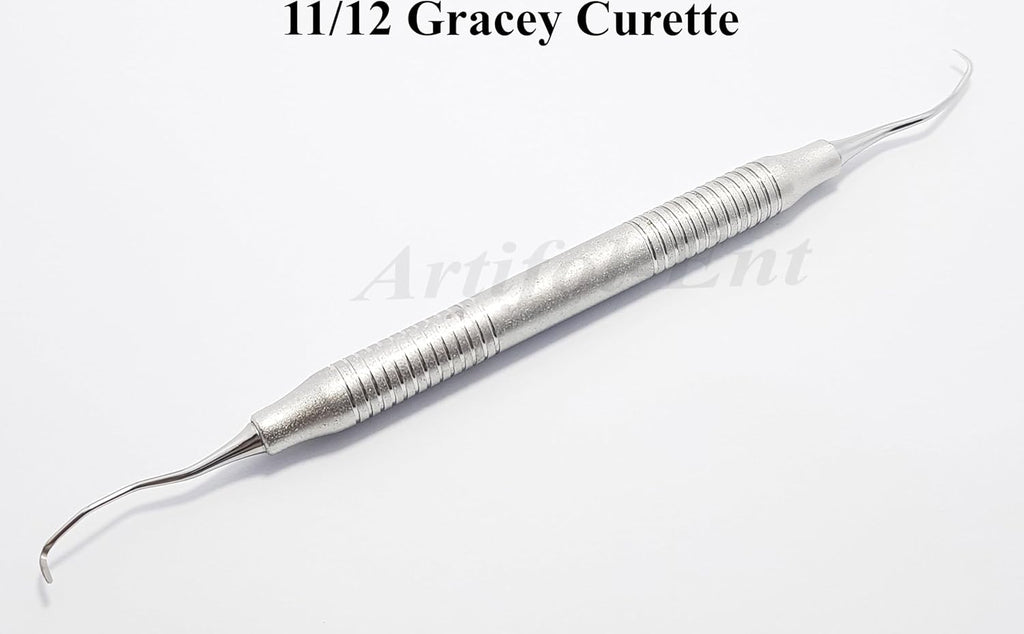 Gracey Curette 11/12 – Double End Dental Periodontal Instrument | Ergonomic Hollow Handle | 3-Piece Hygiene Tool Set #‎SG11/12XE2