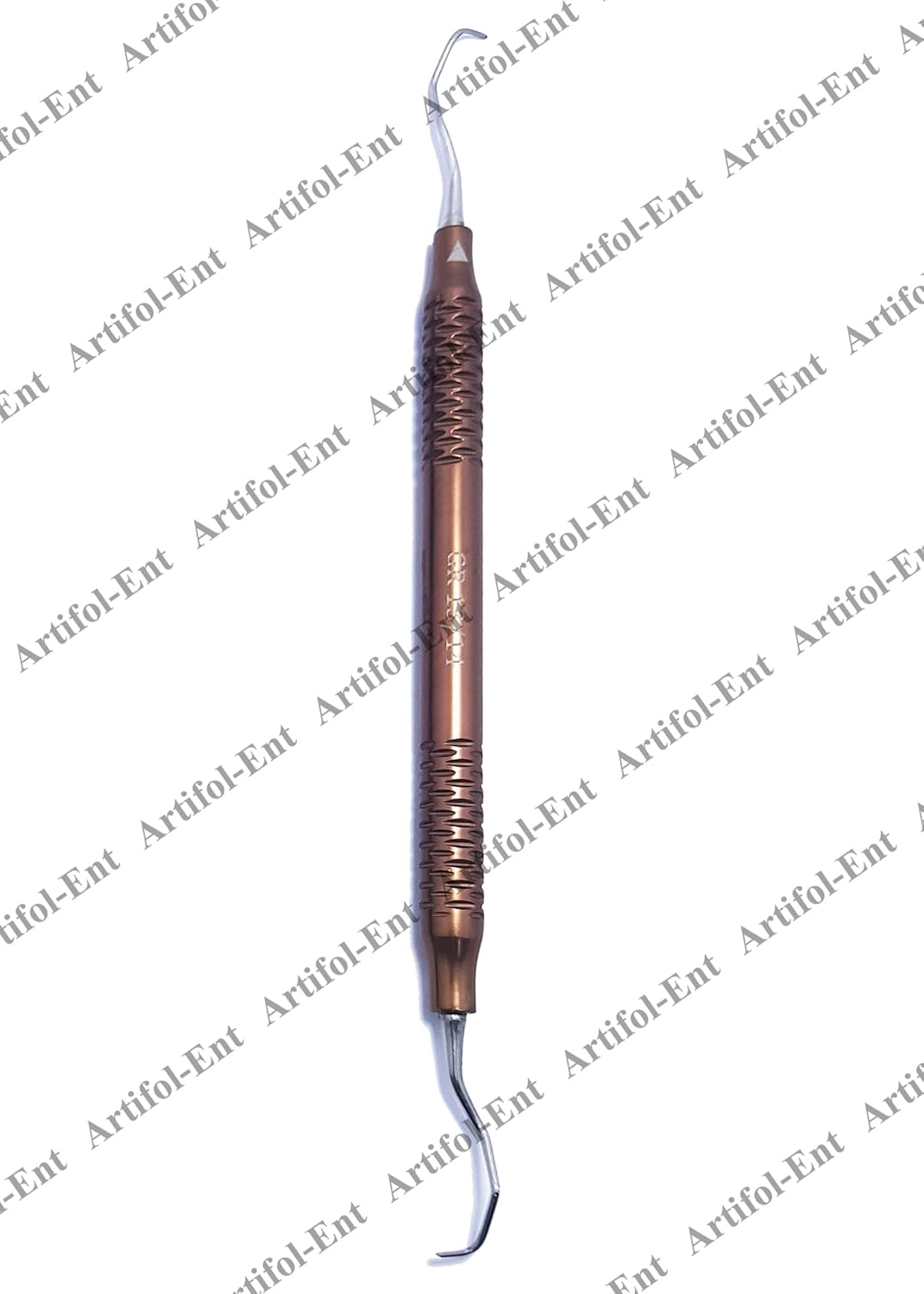 Strumenti parodontali a doppia estremità | Manici cavi in ​​alluminio con rivestimento marrone | #GR1314
