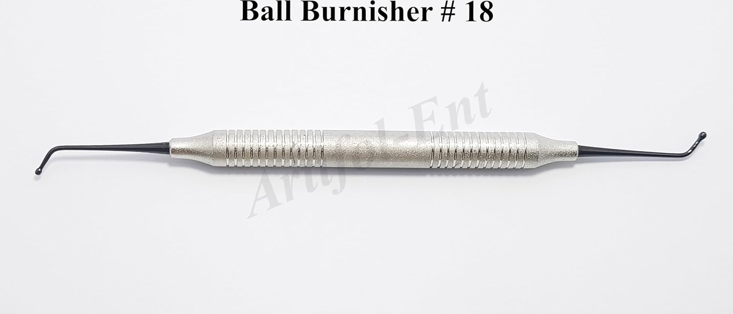 Ball Burnisher #18 – Double End Dental Composite & Amalgam Filling Instrument | Ergonomic Hollow Handle | Stainless Steel | 3-Piece Set #‎TNBB18