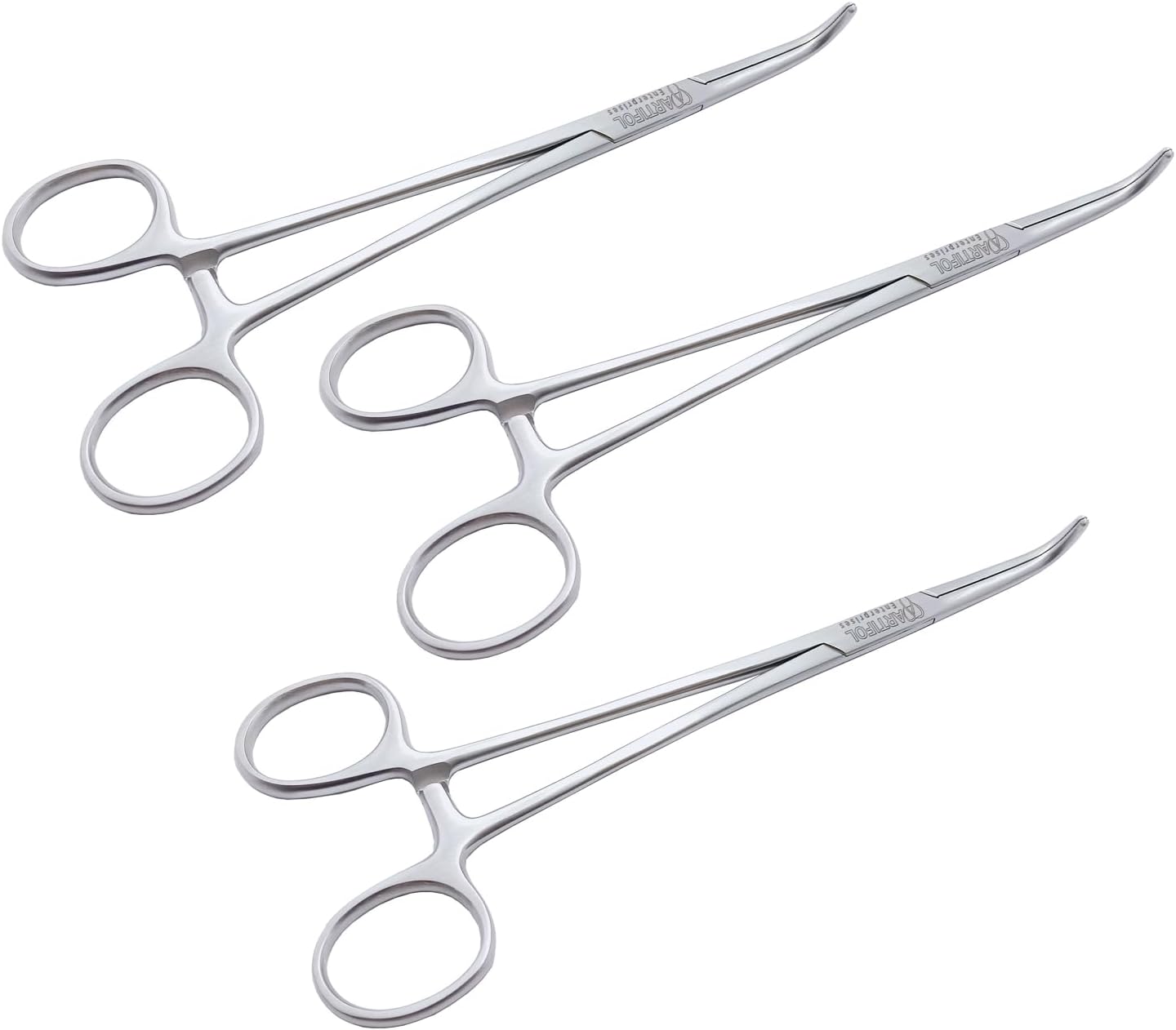 Pinza per arterie Baby Adson – 18 cm curva | Set da 3 pezzi | Acciaio inossidabile | Autoclavabile #115910181