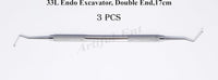 3 Pcs Dental Endodontic Spoon Excavators 17cm Double Ended 33L Stainless Steel Restorative Endo Instruments # EXC33L