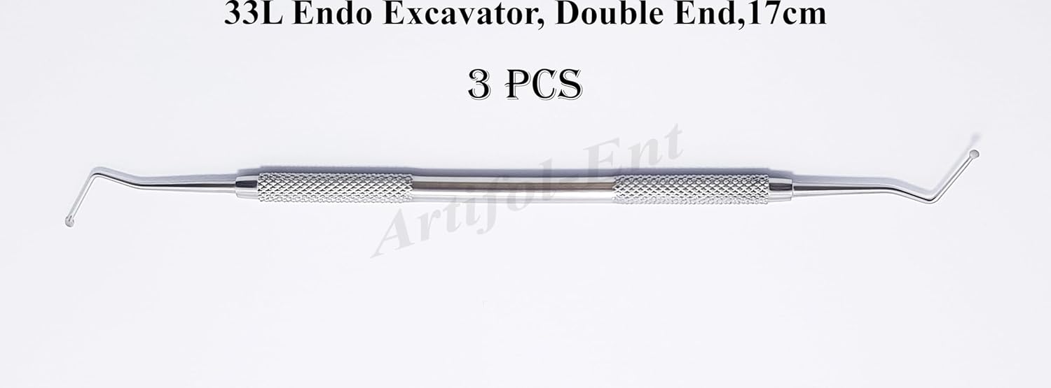 3 Pcs Dental Endodontic Spoon Excavators 17cm Double Ended 33L Stainless Steel Restorative Endo Instruments # EXC33L