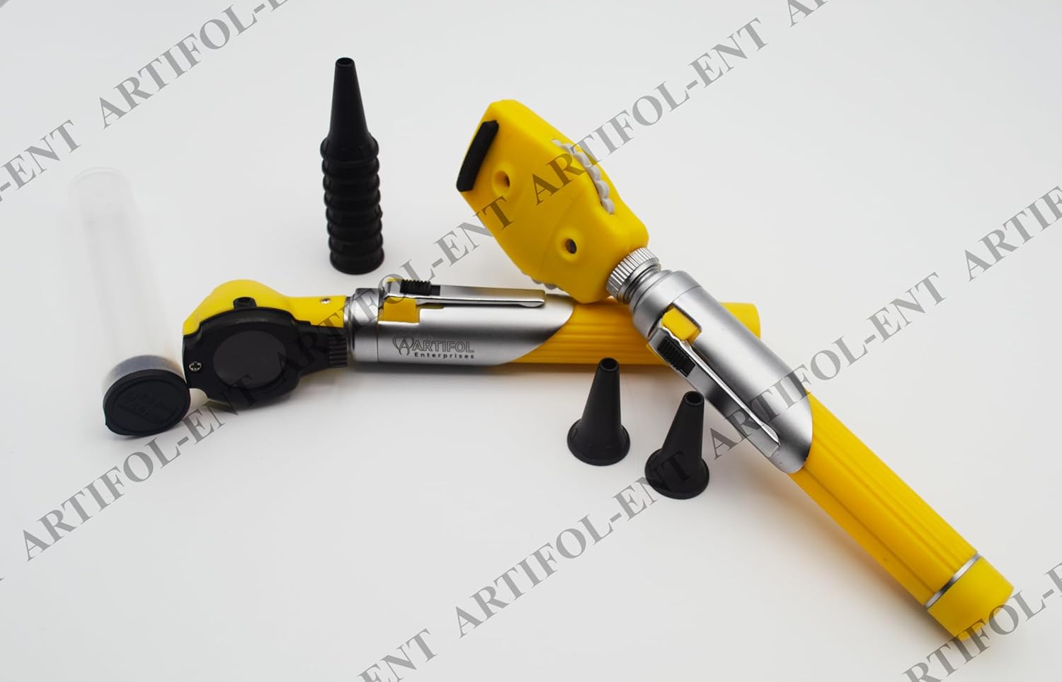 Artifol - Student Home Use New Ent - Otoscope Examination Kit Fiber Optic Diagnostic Set Yellow Colour # OS1089