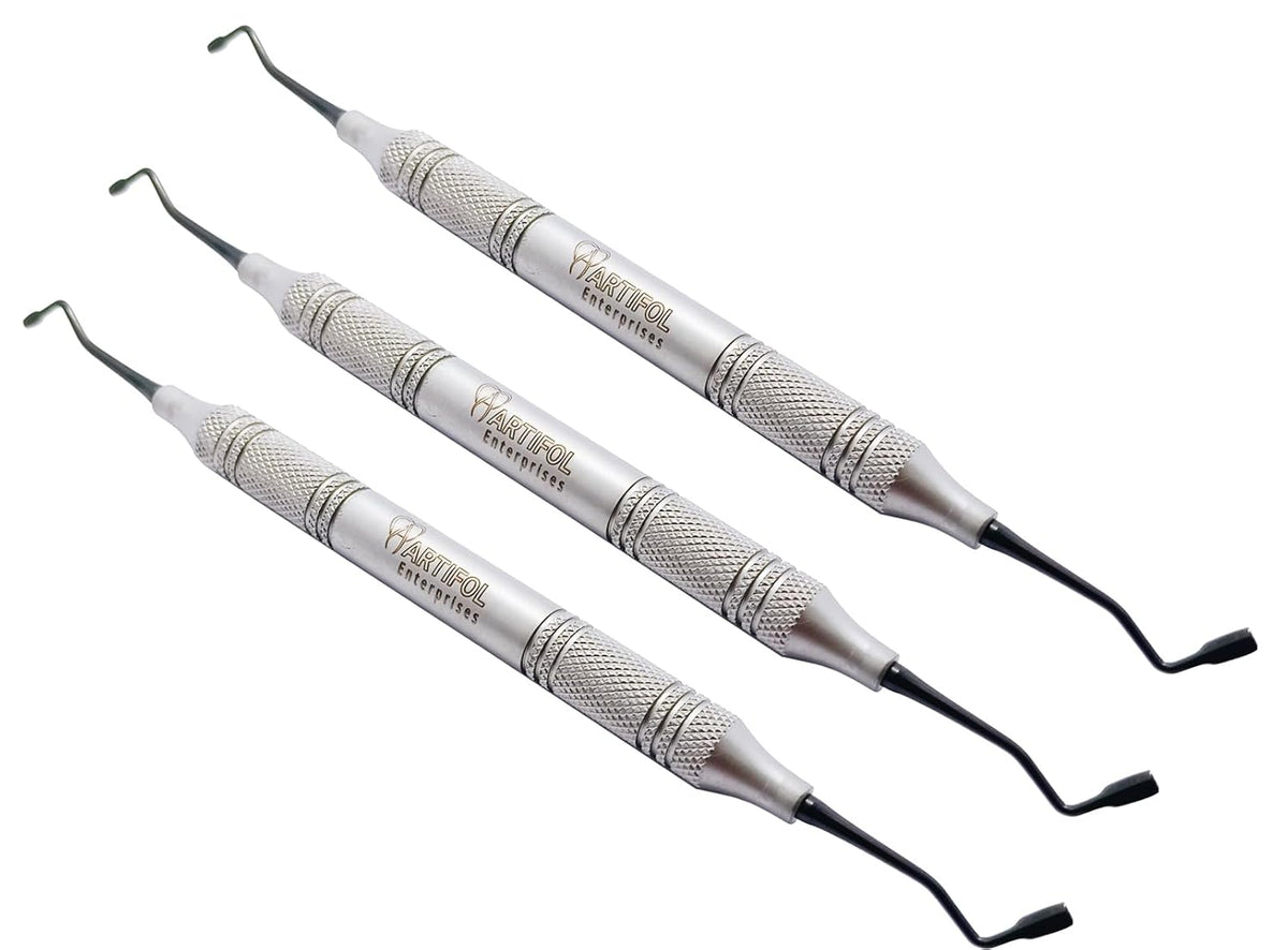 Plugger Tanner Posterior Composite Filling Instruments | 3-Piece Dental Kit | Titanium Black Non-Stick Tips #TNPLGOT