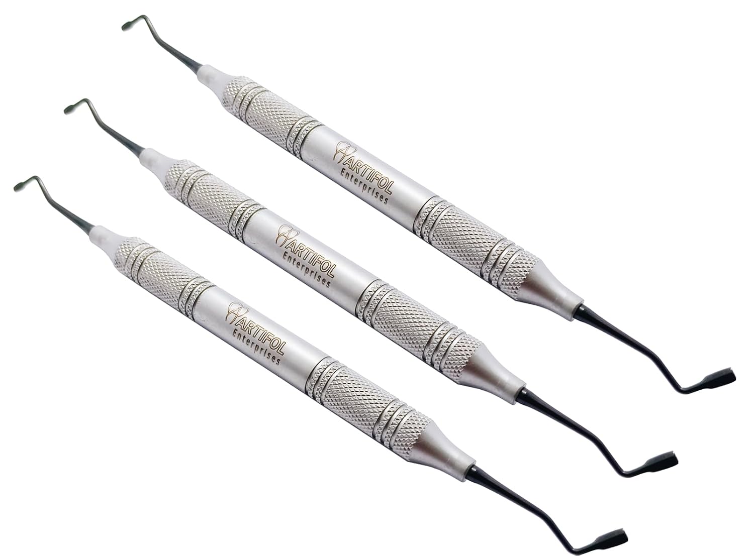 Plugger Tanner Posterior Composite Filling Instruments | 3-Piece Dental Kit | Titanium Black Non-Stick Tips #TNPLGOT