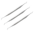 Gracey Curette 13/14 – Double End Dental Periodontal Instrument | Ergonomic Hollow Handle | 3-Piece Hygiene Tool Set #‎SG13/14XE2