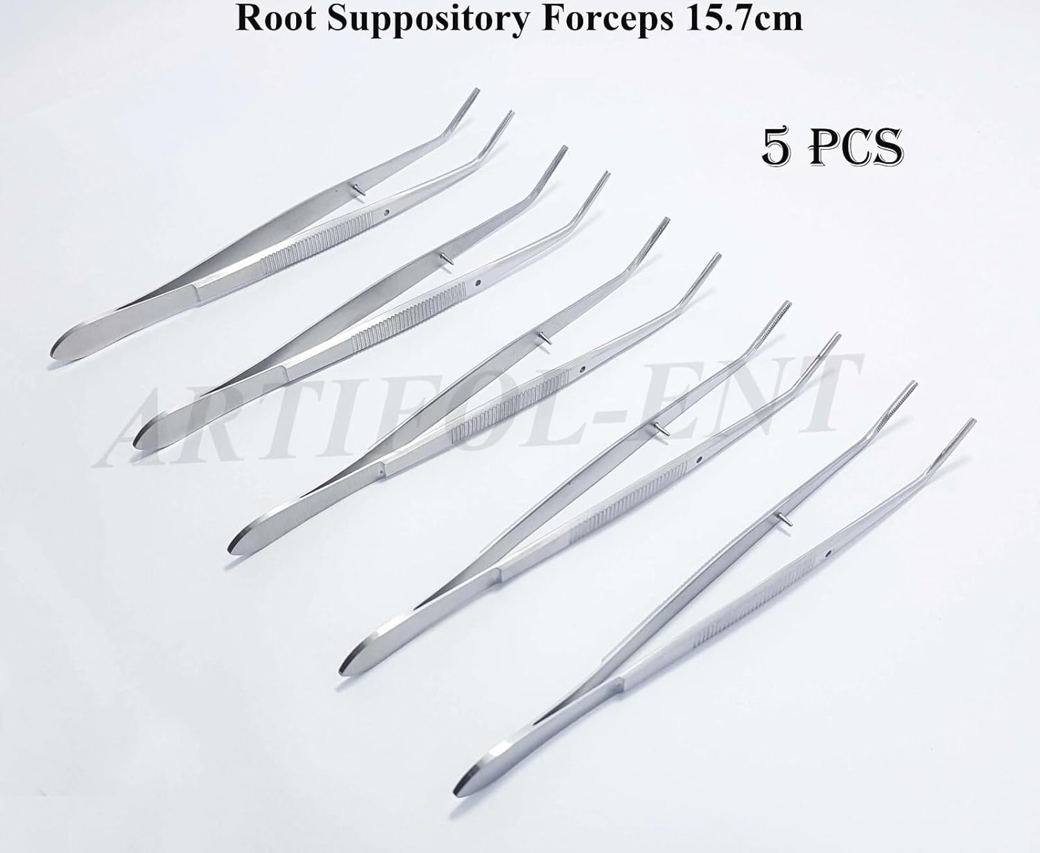 Dental Root Tweezers 15.7 cm (6.25") – Surgical Dental Forceps | Stainless Steel Root Handling Tools – 5 Pcs Set #114500051