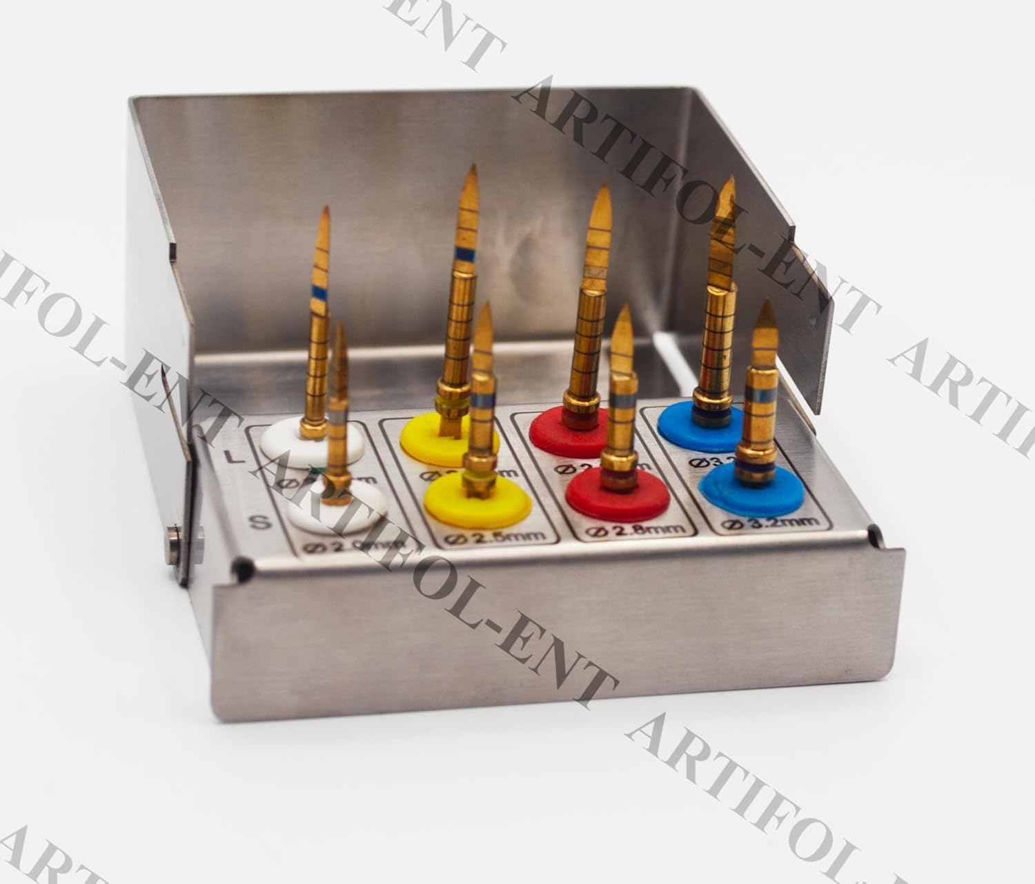 8 Pieces Lance Pilot Drills Kit | Precision Implant Starter Drills | Stainless Steel Construction | Sharp, Accurate Penetration | Reusable, Autoclavable #OS1086