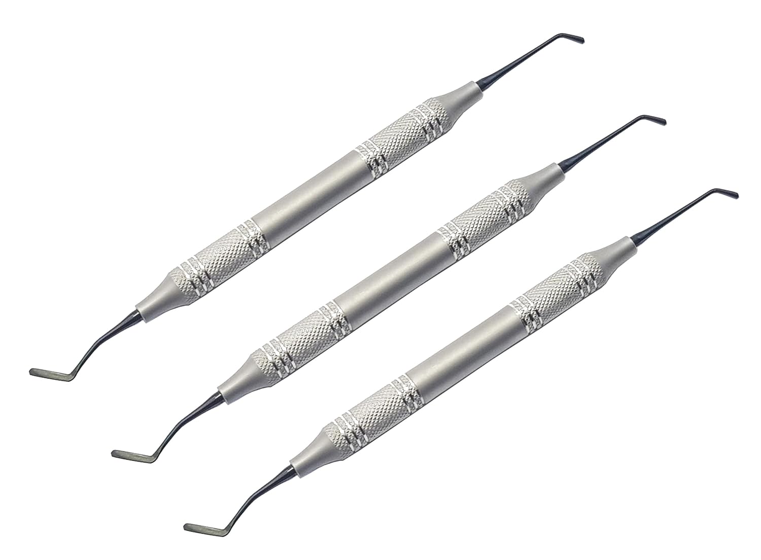 Rounded Plugger Tip Goldstin Flexy-Thin Composite Filling Instrument Set – 3 Pcs | Titanium Black-Coated Tips | Ergonomic Hollow Handle #TNCIGFT1