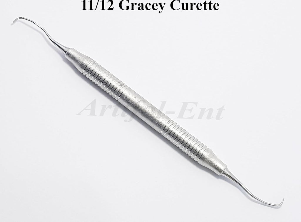 Gracey Curette 11/12 – Double End Dental Periodontal Instrument | Ergonomic Hollow Handle | 3-Piece Hygiene Tool Set #‎SG11/12XE2