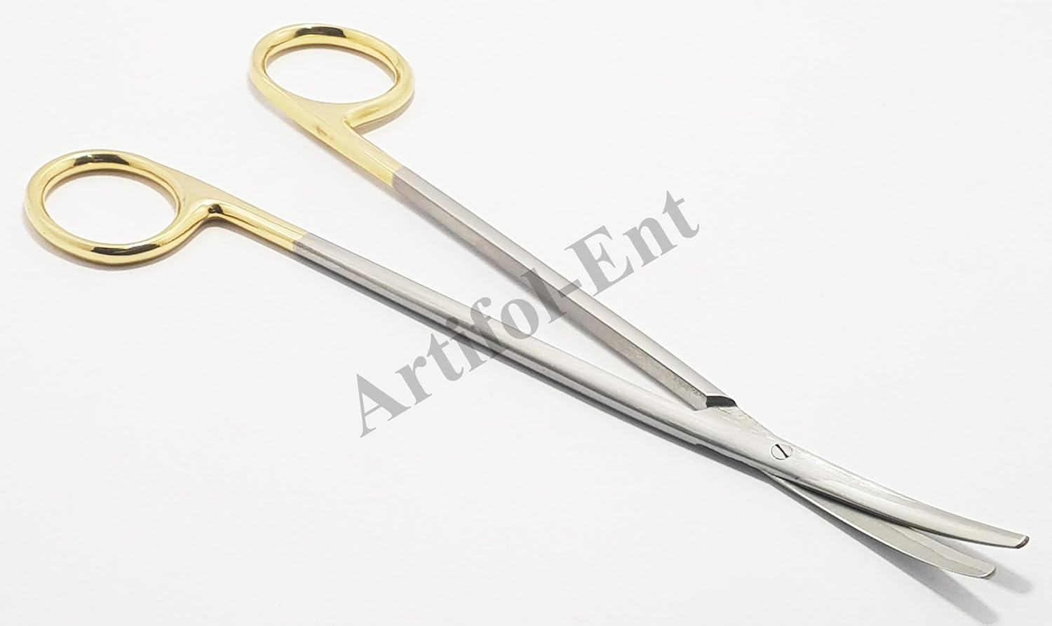 TC Metzenbaum Delicate Dissecting Scissors Curved 18 cm (7”) – 2 Pcs | Tungsten Carbide Inserts | Gold Ring Handles #113910650