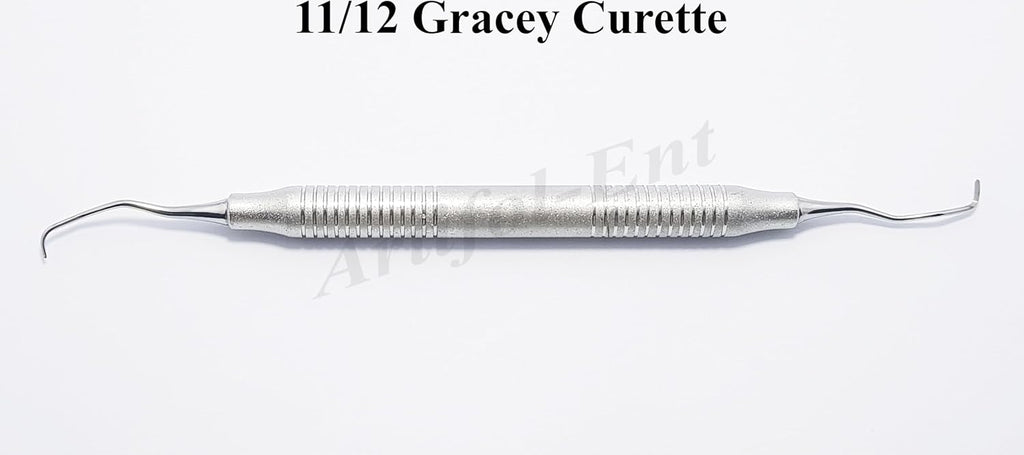 Gracey Curette 11/12 – Double End Dental Periodontal Instrument | Ergonomic Hollow Handle | 3-Piece Hygiene Tool Set #‎SG11/12XE2