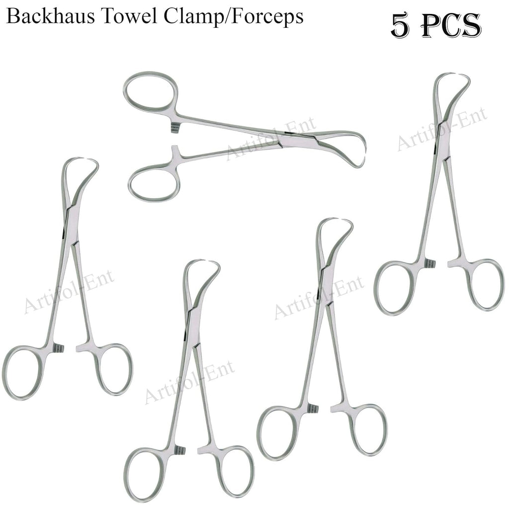 Backhaus Towel Clamp - 15cm (6") Stainless Steel Surgical Forceps 5 Pcs Set #115910345