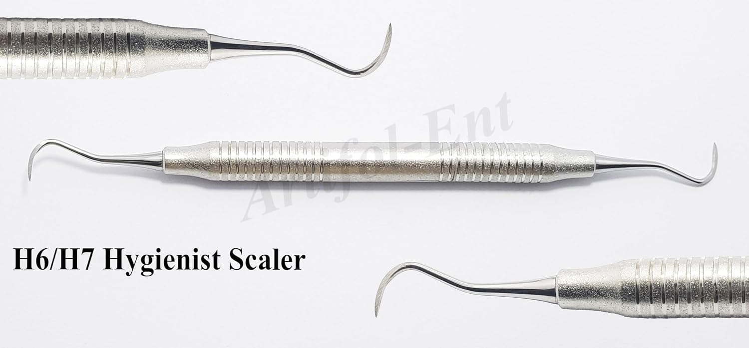 Dental H6/H7 Hygienist Scaler – Double End Sickle Scaler | 16.5 cm Ergonomic Hollow Handle | Periodontal & Endodontic Instrument Set | 3-Piece Set ‎#SH6/7XE2