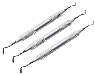 Large Placing/Condensing Composite Filling Instrument Set – 3-Piece Dental Kit | Titanium Black-Coated Tips, Non-Stick Finish, Ergonomic Hollow Handles #TNCIPCL