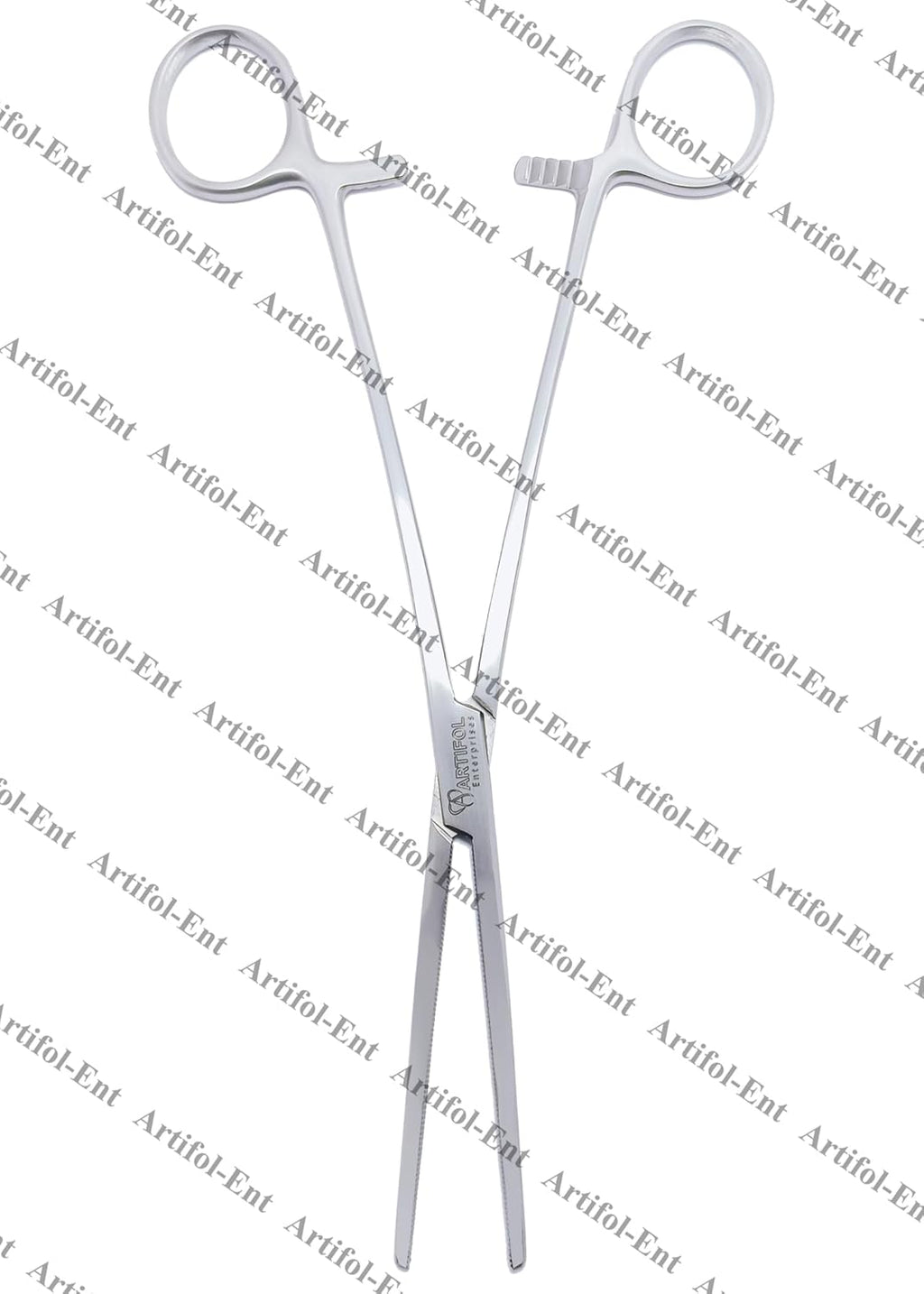 Artery Forceps – Straight, 24 cm (9.5") | Stainless Steel Hemostatic Forceps with Serrated Jaws & Ratchet, 2-Piece Set #115910221