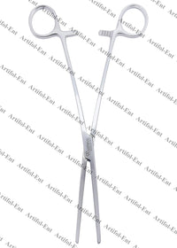 Artery Forceps – Straight, 24 cm (9.5") | Stainless Steel Hemostatic Forceps with Serrated Jaws & Ratchet, 2-Piece Set #115910221
