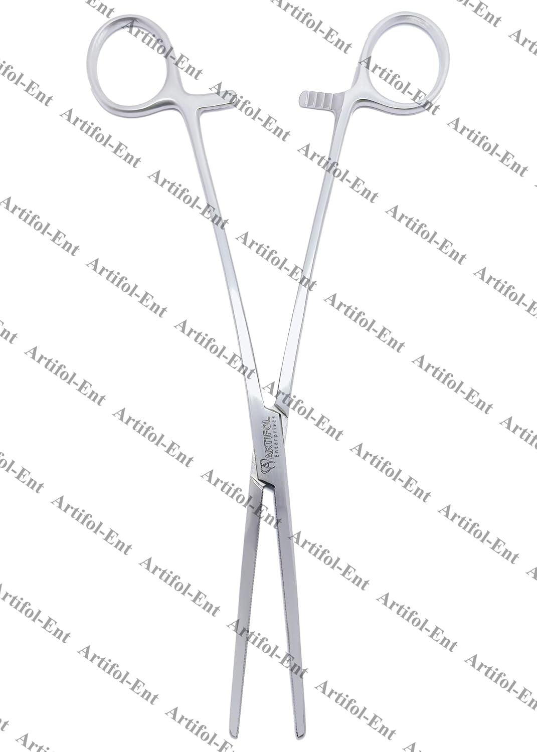 Artery Forceps – Straight, 24 cm (9.5") | Stainless Steel Hemostatic Forceps with Serrated Jaws & Ratchet, 2-Piece Set #115910221