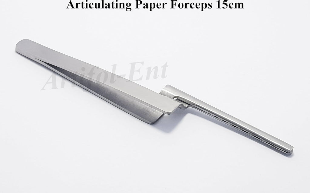 Articulating Paper Forceps APF2 – Straight 15 cm Dental Paper Holder Tweezers | Restoration & Occlusion Plier | 5-Piece Set