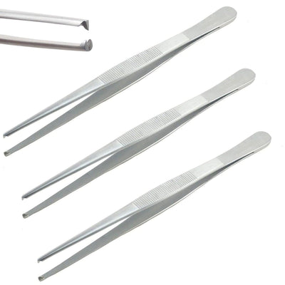 Tissue Forceps 1×2 Teeth – 11.5 cm & 14.5 cm  Surgical Kocher Tweezers | Stainless Steel Tissue Forceps | 3 Pcs