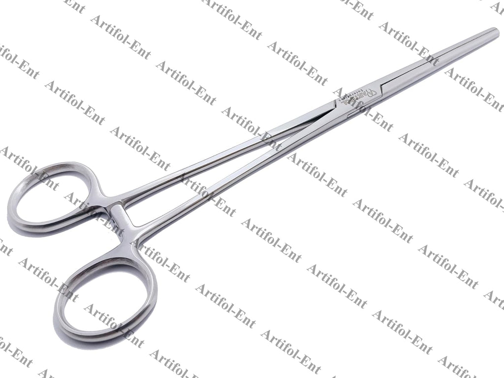 Artery Forceps – Straight, 24 cm (9.5") | Stainless Steel Hemostatic Forceps with Serrated Jaws & Ratchet, 2-Piece Set #115910221