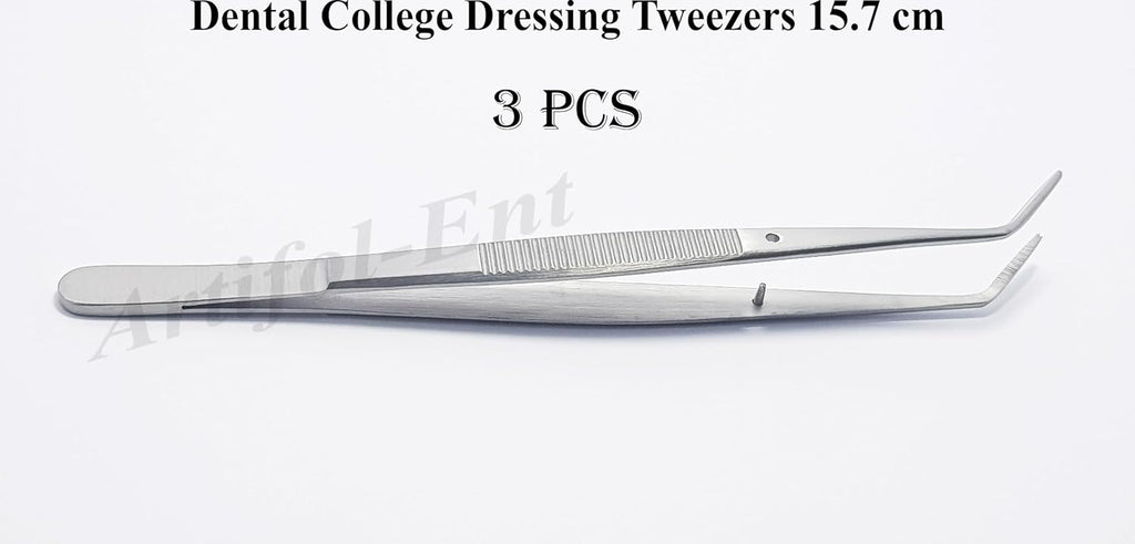 College Tweezers / Cotton Pliers – 3-Piece Set, 15.7 cm (6") | Surgical & Dental Forceps with Serrated Tips #114500011