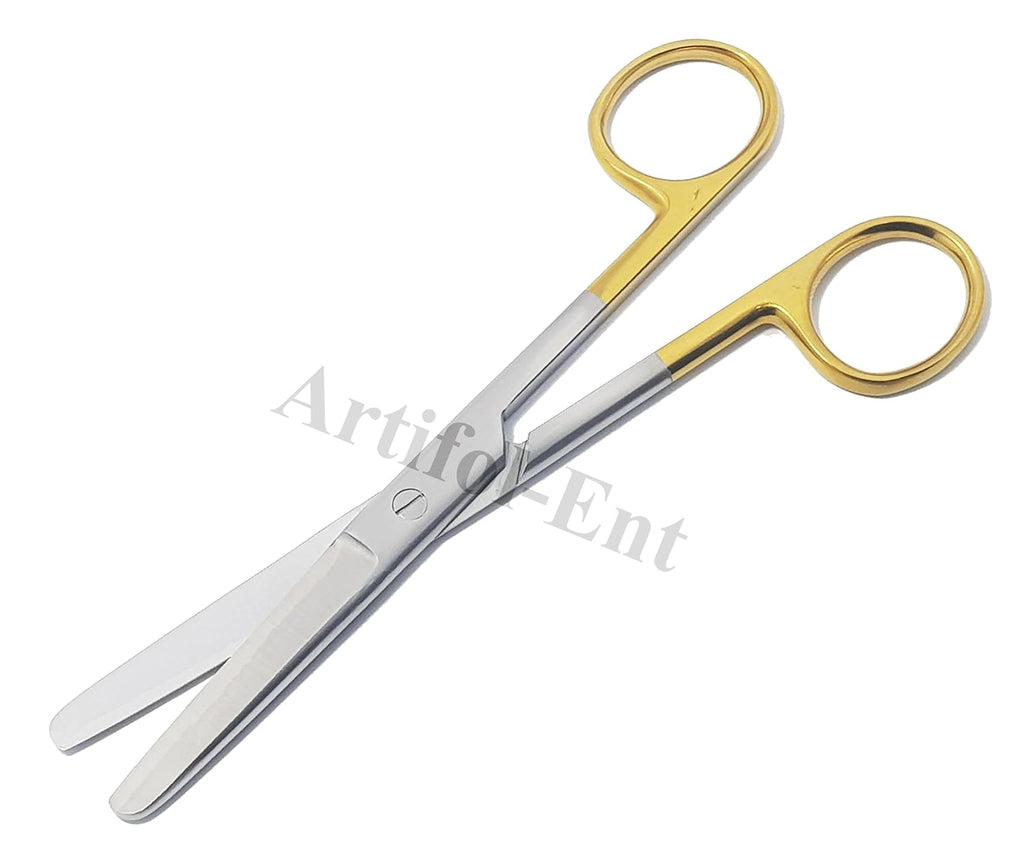 TC Operating Scissors – Straight B/B 14.5 cm (5.5") | Dressing Shears with Tungsten Carbide Blades & Gold-Plated Handles | Surgical Stainless Steel