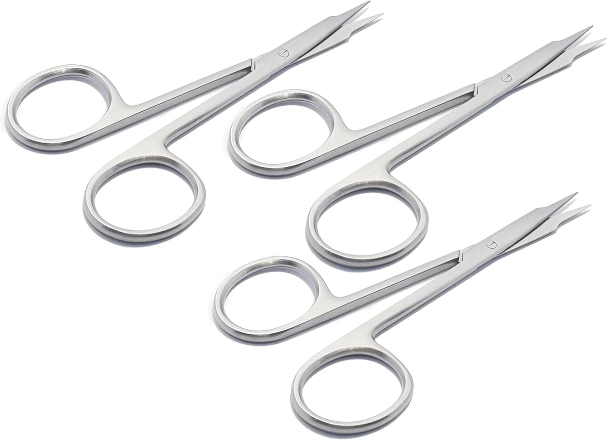 Stevens Eye Scissors – 10.5 cm | Fine-Tip Stainless Steel Scissors for Ophthalmic, ENT & Delicate Soft Tissue Dissection | Reusable & Autoclavable – 3 Pcs Set #113910379