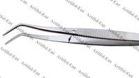 Pinzette dentali Marriiam – Punte angolate seghettate da 15 cm (set da 5 pezzi) Pinze curve in acciaio inossidabile lucidato per una manipolazione di precisione | #114500021-1
