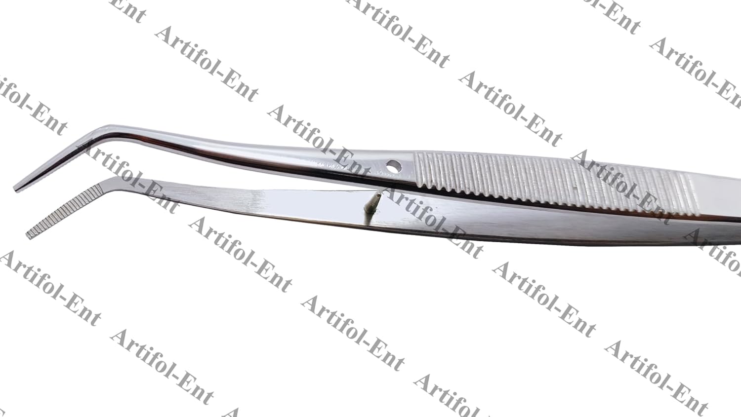 Mariiam Dentalpinzette – 15 cm, abgewinkelte, gezahnte Spitzen (5er-Set), polierter Edelstahl, gebogene Pinzette für präzises Arbeiten | #114500021-1