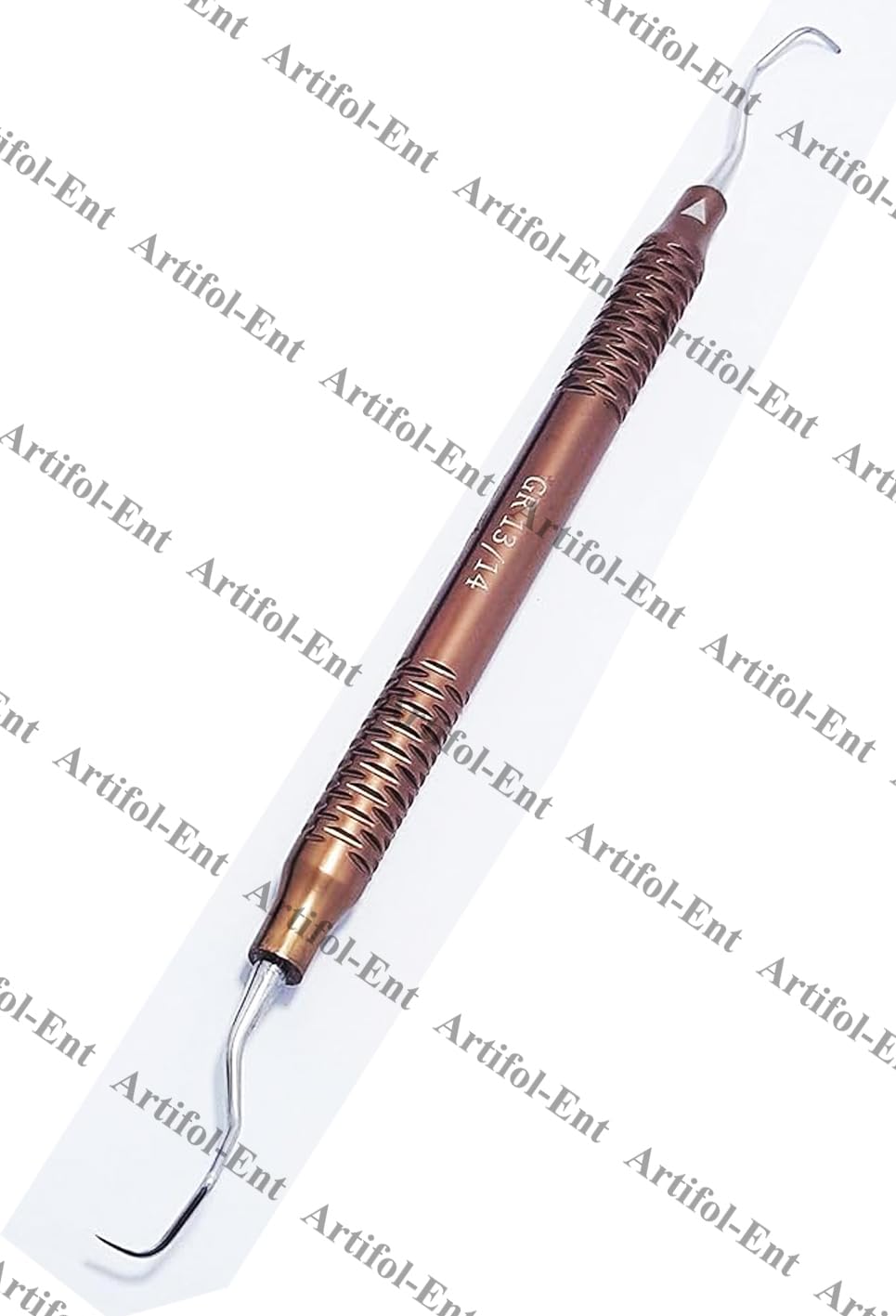 Strumenti parodontali a doppia estremità | Manici cavi in ​​alluminio con rivestimento marrone | #GR1314