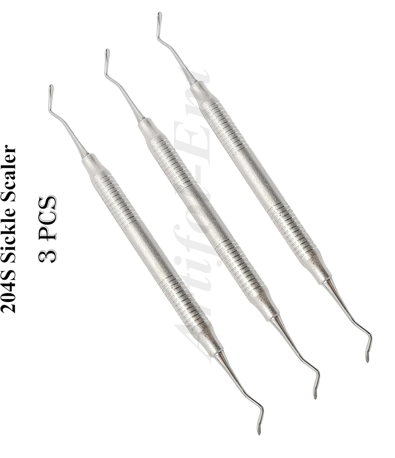 Dental Sickle Scaler 204S Double End 17.5 cm Stainless Steel Hygienists Tool Ergonomic Hollow Handle Endodontic Instruments 3 Pcs #S204SXE2