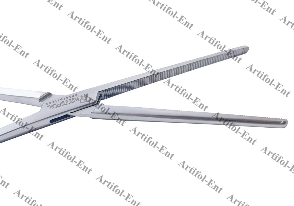 Artery Forceps – Straight, 24 cm (9.5") | Stainless Steel Hemostatic Forceps with Serrated Jaws & Ratchet, 2-Piece Set #115910221