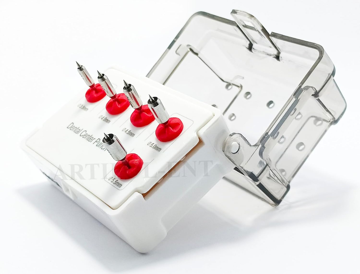 Rotary Center Tissue Punch OS1051 – 5 Pcs Dental Implant Soft Tissue Punch Set with Plastic Holder | Stainless Steel Center Drill Punch #OS1051