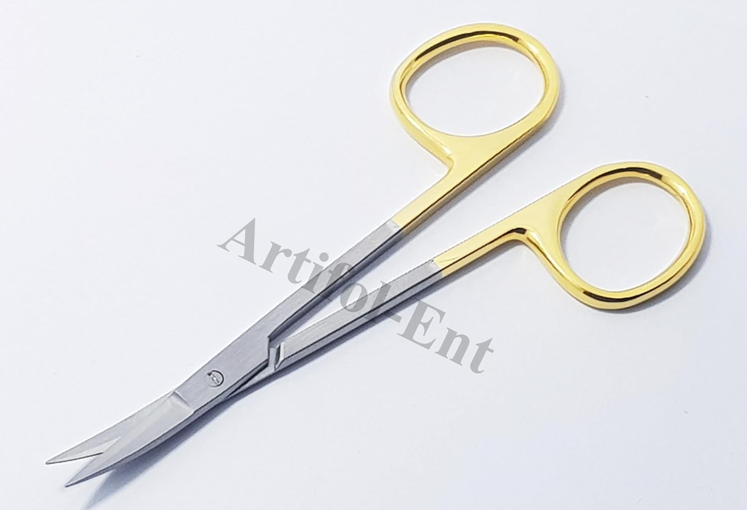 2 Pcs TC Iris Scissor Curved 4.5” (11.5 cm) – Premium Surgical Dental Micro Dissecting Scissors, Medical Grade Stainless Steel, Tungsten Carbide Blades with Gold Rings