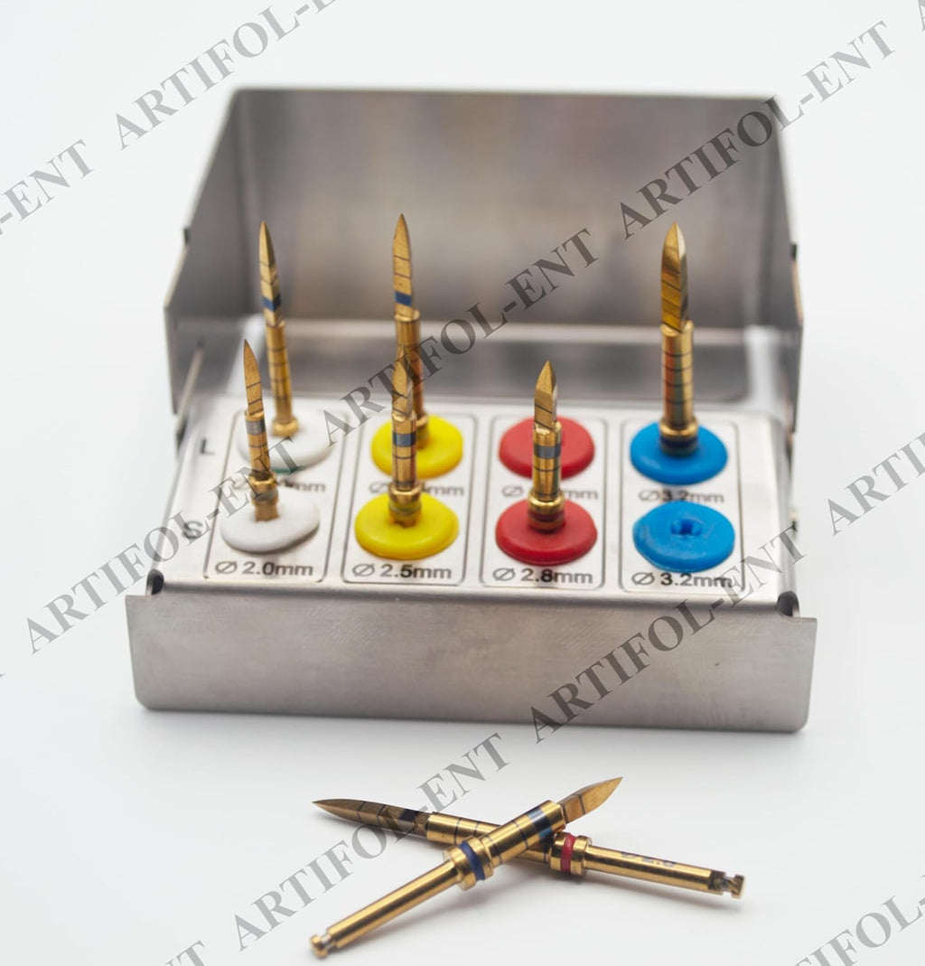 8 Pieces Lance Pilot Drills Kit | Precision Implant Starter Drills | Stainless Steel Construction | Sharp, Accurate Penetration | Reusable, Autoclavable #OS1086