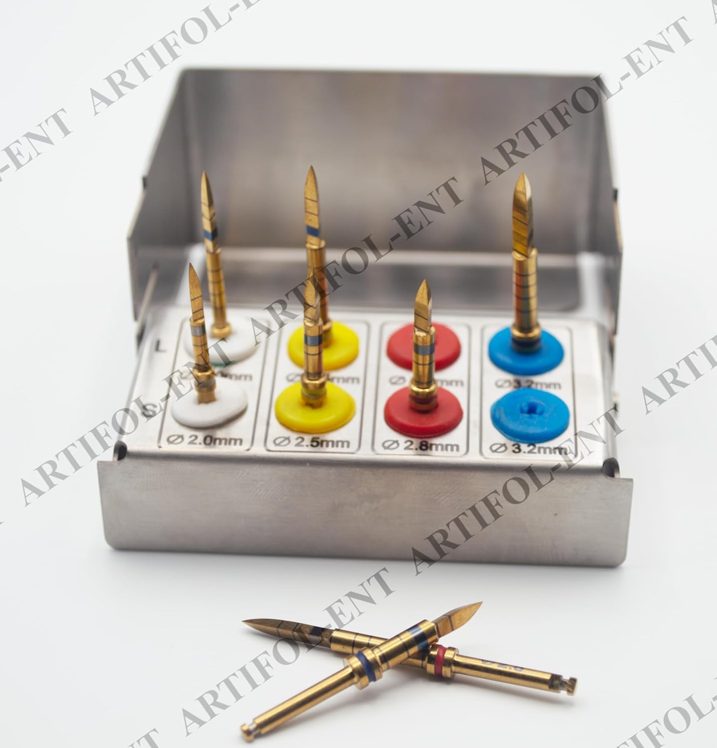 8 Pieces Lance Pilot Drills Kit | Precision Implant Starter Drills | Stainless Steel Construction | Sharp, Accurate Penetration | Reusable, Autoclavable #OS1086