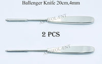 Ballenger Swivel Knives Straight 20 cm (4 mm) – Surgical ENT Precision Instrument | Stainless Steel | 2 Pcs