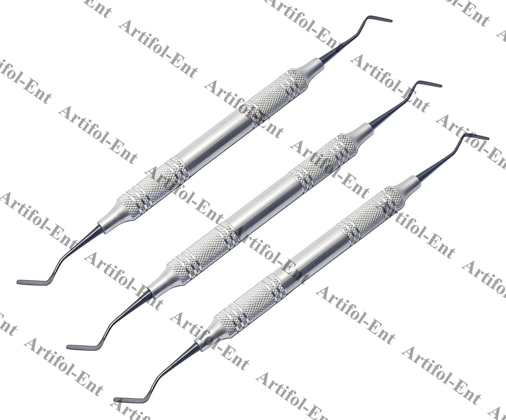 8A Gingival Retraction Cord Packer – Composite Filling Instrument Set (3 Pcs) | Titanium Black Coated Tips – TNPFI8A