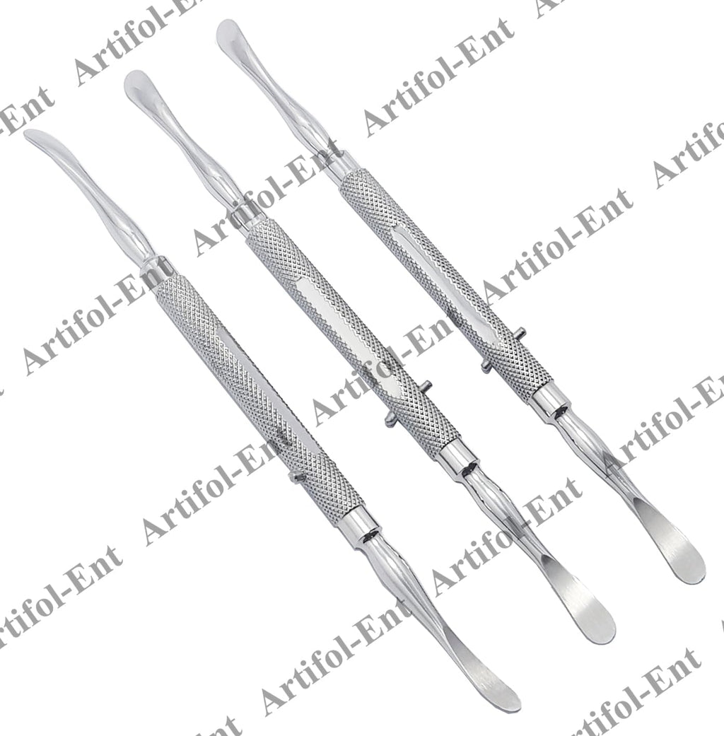 Freer Septum Nasal Elevator – 18 cm (7") | Stainless Steel ENT Surgical Instrument | 3-Piece Set #123910008 | Reusable & Autoclavable