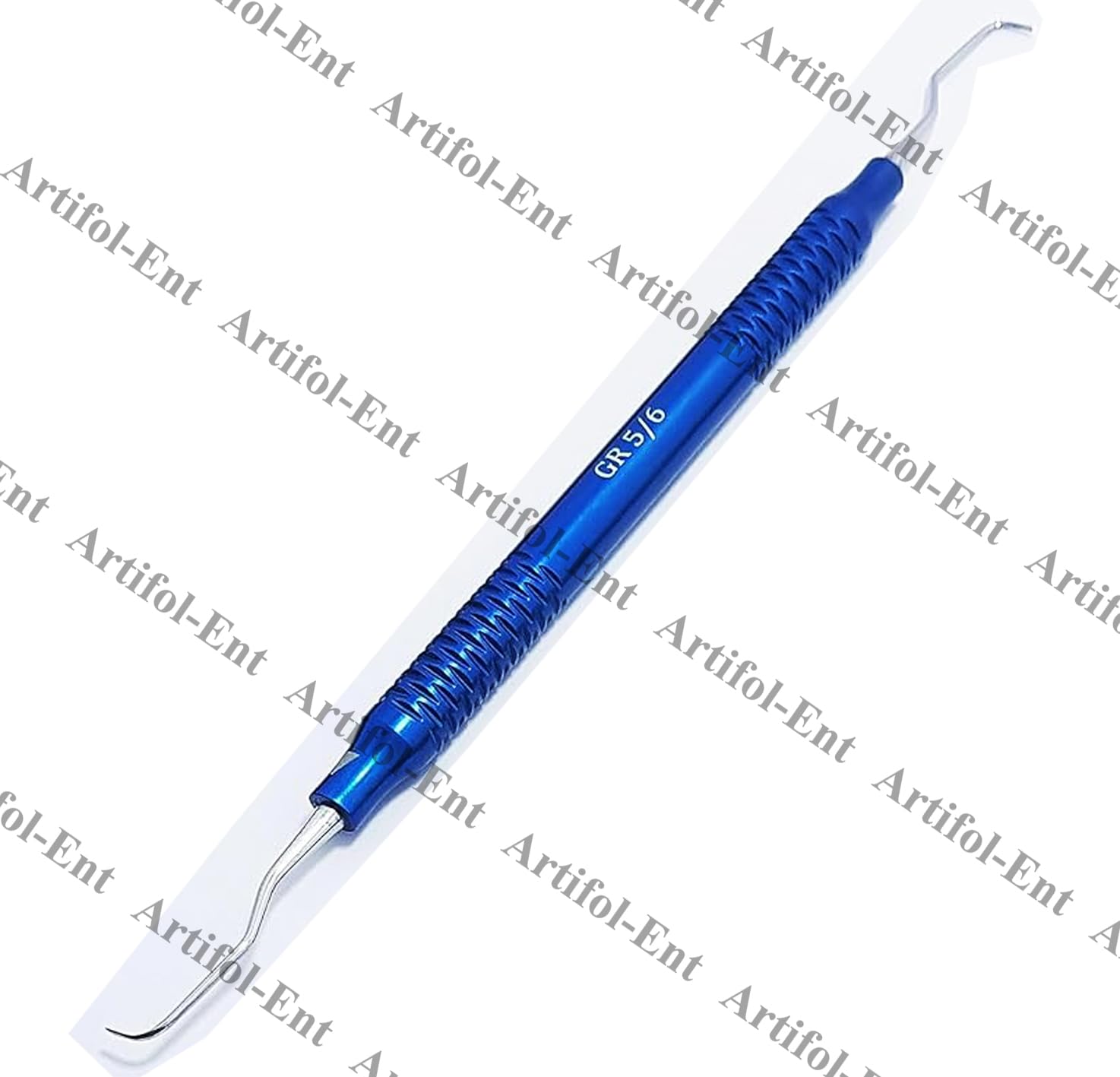 Set di curette Gracey – 3 pezzi misura 5/6 | Strumenti parodontali a doppia estremità | Manici in alluminio blu #GR56