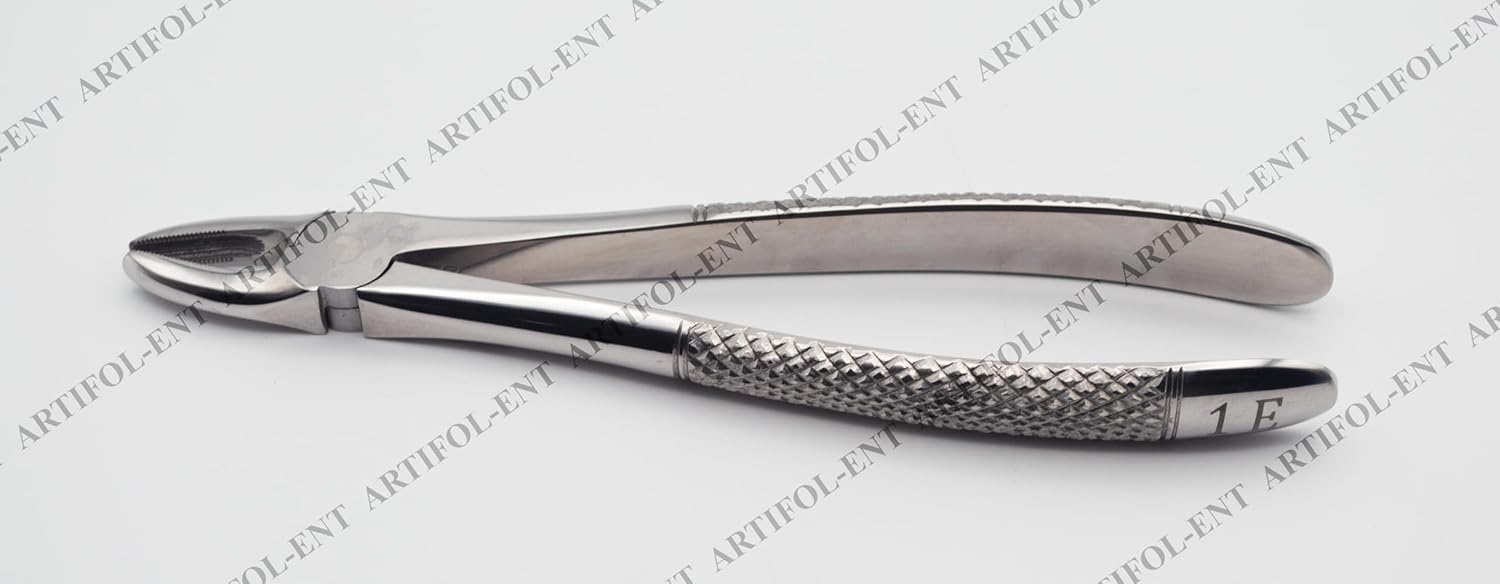 Professional Extraction Forceps Upper Anteriors 1E – Straight Precision Beaks | High-Performance Stainless Steel Extraction Instrument | Ergonomic Non-Slip Handle | Ideal for Vertical Extraction #FX1E